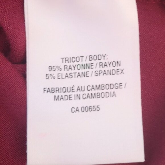 Reitmans Tee Collection Ladies Size Small Burgundy Long Sleeves V-neck T-shirt - Picture 5 of 9